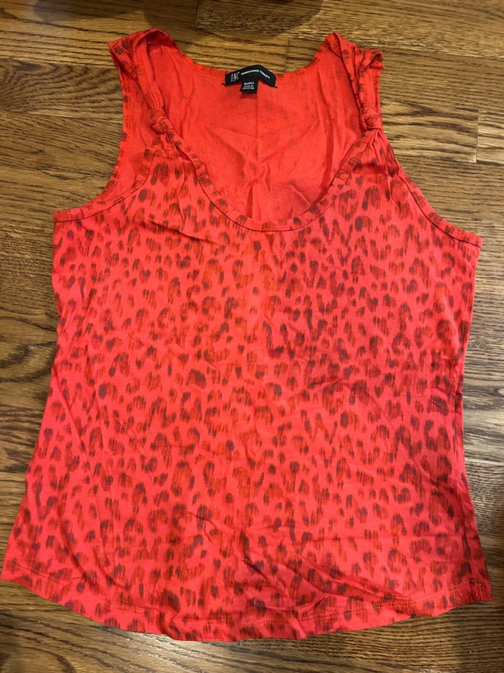 INC International Concepts Coral Animal Print Sleeveless Tank